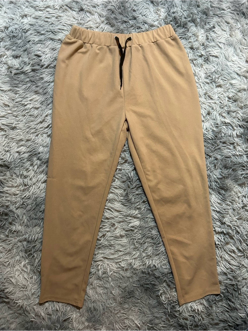 SHEIN Women's Tan Straight-Leg Drawstring Jogger Pants small snag
